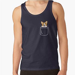 Dog In Pocket Tank Tops - Corgi In Pocket Funny Cute Puppy Big Happy Smile Tank Top RB1011