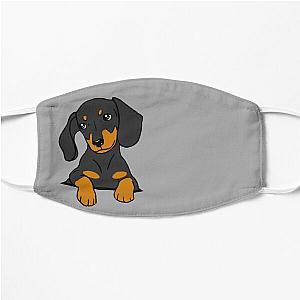 Dog In Pocket Face Masks - Dachshund Puppy in Your Pocket Grey Flat Mask RB1011