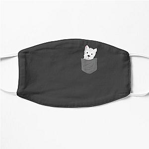 Dog In Pocket Face Masks - Dog In A Pocket Cute Westie Terrier Lover Puppy  Flat Mask RB1011