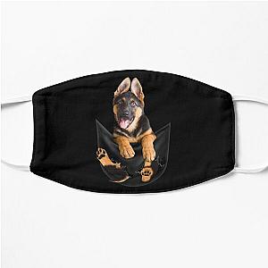 Dog In Pocket Face Masks - Funny Dog In Pocket Meme Shirt German Shepherd Puppy Owners T Shirt Flat Mask RB1011