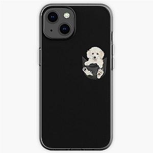 Dog In Pocket Cases - Dog Lovers Gifts White Poodle In Pocket Funny Dog Face iPhone Soft Case RB1011