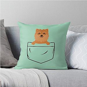 Dog In Pocket Pillows - Dog in pocket Throw Pillow RB1011