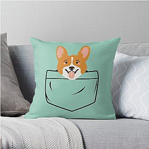 Dog In Pocket Pillows - Dog in pocket Throw Pillow RB1011