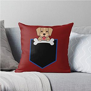 Dog In Pocket Pillows - Dog in pocket Throw Pillow RB1011