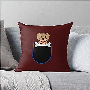 Dog In Pocket Pillows - Dog in pocket Throw Pillow RB1011