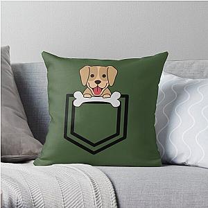 Dog In Pocket Pillows - Dog in pocket Throw Pillow RB1011