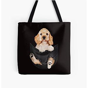 Dog In Pocket Bags - Cocker Spaniel In Pocket All Over Print Tote Bag RB1011