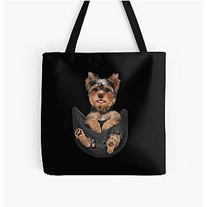 Dog In Pocket Bags - Yorkie in my Pocket All Over Print Tote Bag RB1011