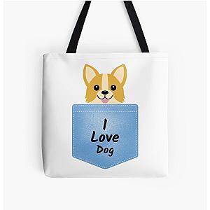 Dog In Pocket Bags - Dog in pocket All Over Print Tote Bag RB1011