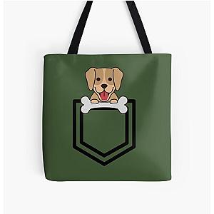 Dog In Pocket Bags - Dog in pocket All Over Print Tote Bag RB1011