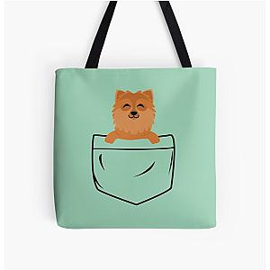 Dog In Pocket Bags - Dog in pocket All Over Print Tote Bag RB1011