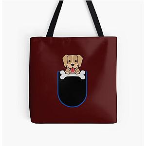 Dog In Pocket Bags - Dog in pocket All Over Print Tote Bag RB1011