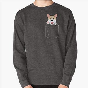 Dog In Pocket Sweatshirts - Corgi In Pocket T-Shirt Cute Paws Blush Smile Puppy Emoji  Pullover Sweatshirt RB1011