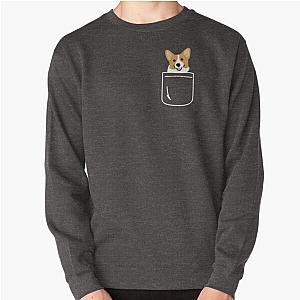 Dog In Pocket Sweatshirts - Corgi In Pocket Funny Cute Puppy Big Happy Smile Pullover Sweatshirt RB1011