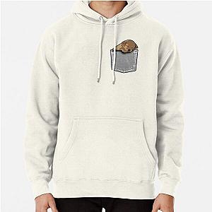 Dog In Pocket Hoodies - Sleeping puppy dog in a pocket Pullover Hoodie RB1011