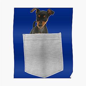 Dog In Pocket Posters - Miniature Pinscher Dog In Your Pocket  Long Sleeve  Poster RB1011