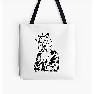 Doja Cat Bags - Doja Cat Mooo Black &amp; WhIte All Over Print Tote Bag RB1408