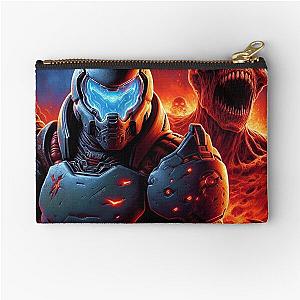 Blue Doom Guy with Demon Zipper Pouch