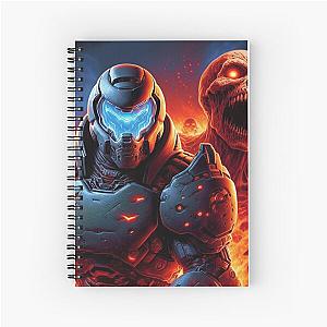 Blue Doom Guy with Demon Spiral Notebook