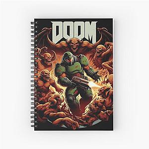 Doom Slayer Surrounded by Evil Dead  Spiral Notebook