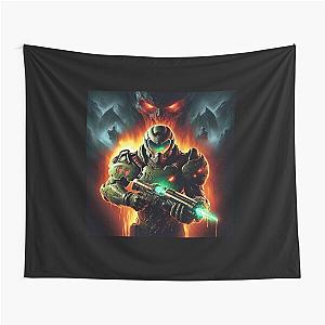 Doom Slayer with B.F.G. Tapestry