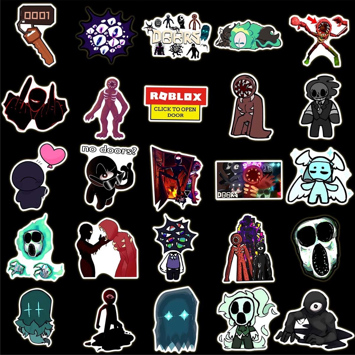 Doors Robloxes Characters Stickers | Doors Plush Shop - Official Doors ...