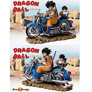 15cm Son Goku and Son Gohan Motorcycle Dragon Ball Action Figure Model Toy