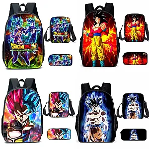 3PC-SET Cartoon Dragon Ball Students School Bag Shoulder Bag Pencil Bag