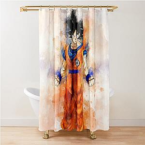 Goku - Dragon Ball Z watercolor Shower Curtain