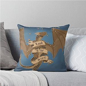 Dragonheart Draco Look to the Stars Fan Art Print Throw Pillow
