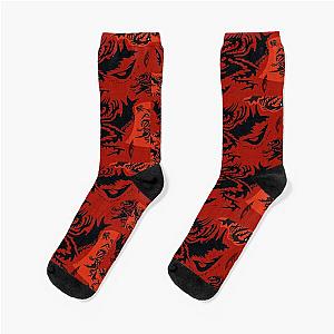 Midnight  Dragons on Fire Socks