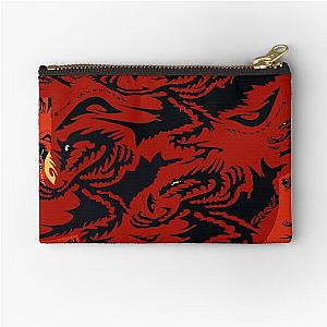 Midnight Dragons Fire Red Zipper Pouch
