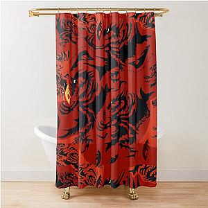 Midnight Dragons on Fire Shower Curtain
