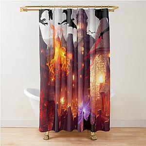 Attack of the Dragon Shower Curtain