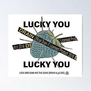 Bladee Drain Gang Lucky You Strawberry logo Poster RB0111