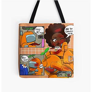 Among Us Merchandise - Orange SUs All Over Printed High Quality Tote Bag [ID9960]