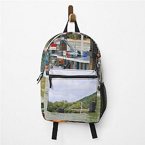 Backpack featuring Backhoe Dredge on the Danube River, Austria