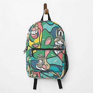 Rabbits drowning in  the pool of multicolor pattern Backpack