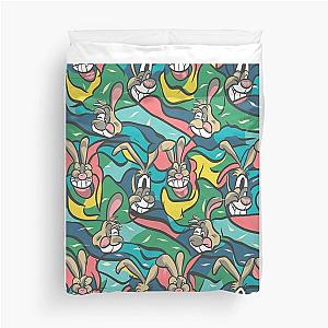 Rabbits drowning in  the pool of multicolor pattern Duvet Cover