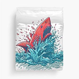 drowning shark Duvet Cover