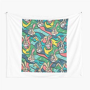 Rabbits drowning in  the pool of multicolor pattern Tapestry