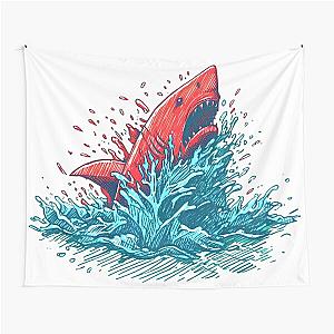 drowning shark Tapestry