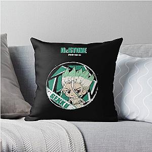 Dr. Stone Pillows - Senku Stone (Grunge Style) Throw Pillow RB2805