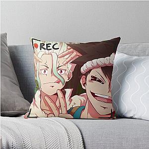 Dr. Stone Pillows - Senku &amp; Chrome Throw Pillow RB2805