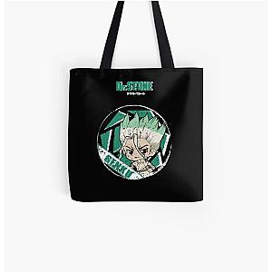 Dr. Stone Bags - Senku Stone (Grunge Style) All Over Print Tote Bag RB2805