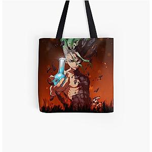 Dr. Stone Bags - 4K Senku, the Dr Stone All Over Print Tote Bag RB2805