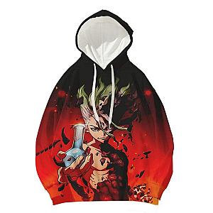 Dr. Stone Hoodies -  Senku Ishigami Double Brushed Classic Red  Hoodie