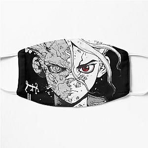 Dr. Stone Face Masks - Dr Stone Senku Ishigami Black White Otaku merch Flat Mask RB2805