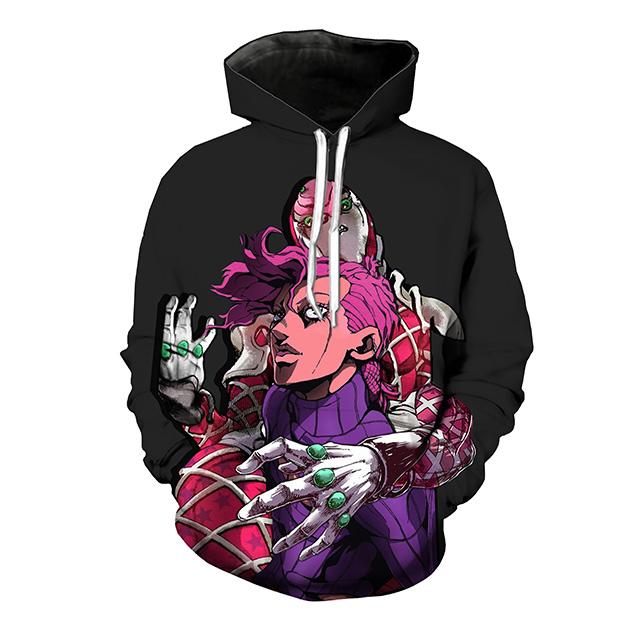 JoJo's Bizarre Adventure Diavolo x King Crimson Stylish Hoodie JS1111 XS Official JOJO Merch