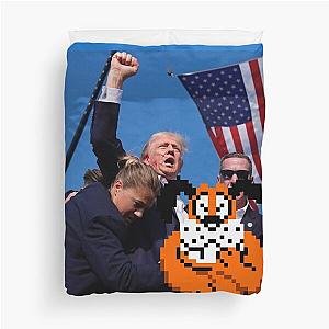 Donald Trump assassination attempt Duck Hunt laughing dog Duvet Cover